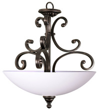  18476 - Alpine Series 1 Light Hanging Pendant Bowl - RB White Glass